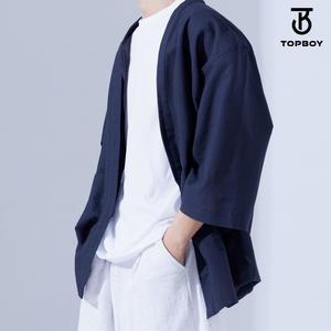 남녀공용 루즈핏 썸머 쿨링 린넨 7부 유카타 가디건 (RW424)