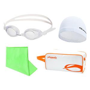 피닉스 4종 수영용품 세트, B, 클리어