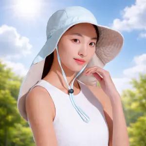 여성 물놀이 썬캡 뒷목가리개 골프 햇빛가리개 벙거지 모자 여름 자외선차단 버킷햇 비치 바캉스 농사 챙