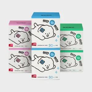 하얀하얀 유기농 순면 생리대 6팩 (라이너,중형,대형)