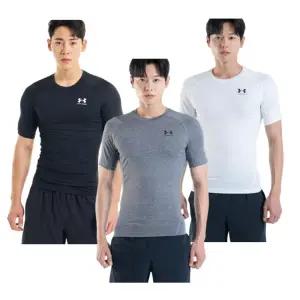 [언더아머](하남점) 컴프레션 이너 티셔츠 1361518 3종택1[검정,회색,흰색]남성 히트기어 반팔
