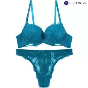 [롯데백화점]섹시쿠키 섹시퓨어 퍼펙트핏 블루그린 브라 쏭팬티세트SCWBZ411SCWPZ413