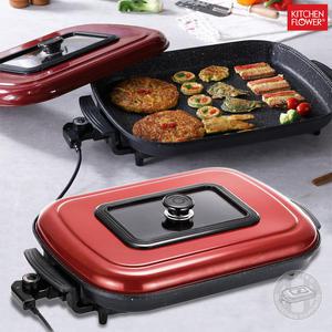 키친플라워 국산 대용량 사각 만능 전기팬 6300 잔치팬 전기그릴 후라이팬 전골팬