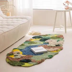 [한빛카페트]스프링 포레스트 가든 잔디 터프팅 러그 침실 발매트 60x90cm