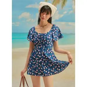 [레노마수영복](하남점)*지퍼백 폴리백 증정* 여성튤립 셔링 모노키니 네이비 RN-LS2E913-NV