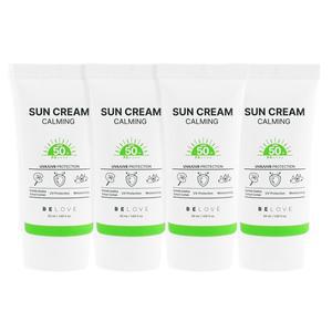 [비러브](4개)비러브 카밍 선크림 50ml SPF50+ PA++++ /순한 눈시림없는 자외선차단제 시카 선블록