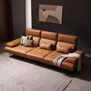 [쉐우드가구] 라솔 이태리 천연통가죽 스윙 소파 4인용