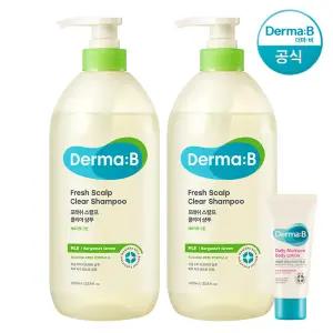 [공식] 더마비 프레쉬 스칼프 클리어 샴푸 (베르가못그린) 1000ml x2개+튜브견본(랜덤)