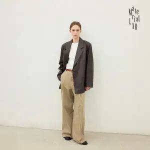 머티리얼랩 FAUX레더 오버핏 테일러드 재킷