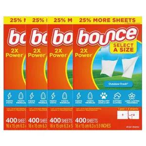 [바운스] 드라이시트 건조기시트 400매x4개 섬유유연제 아웃도어후레쉬 국내발송