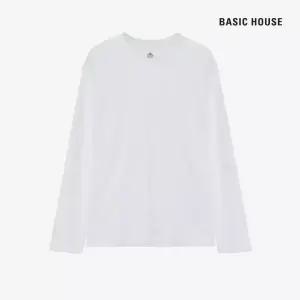 베이직하우스 여성 프리미엄 면40수 릴렉스핏크루넥 긴팔티셔츠