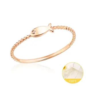 [비앤비골드] (4월베스트) 14K 큐빅 아이 물고기 볼볼 반지 RSS33030