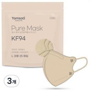 탐사 퓨어 마스크 지퍼백 KF94, 25개입, 베이지, 3개 one option