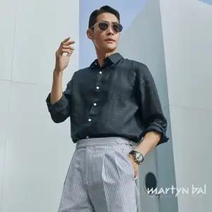 [마틴발] 남성 긴팔 린넨100 클래식 셔츠_네이비