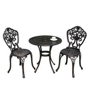 야외 테이블 세트 원형 철제 정원 가구 발코니 테라스 T11