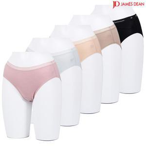 제임스딘 여성 레이온스판 밴드 미디 레이스 팬티 5매입 JHWPA096