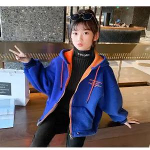 여아 주니어 겨울 봄 스트링 포인트 후드 아우터 자켓 점퍼