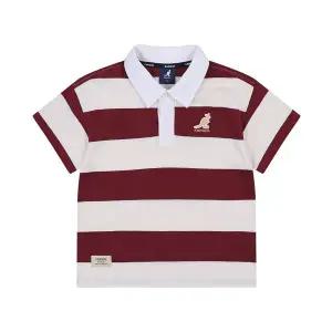 [캉골키즈](강남점)[강남]로고 포인트 스트라이프 카라 티셔츠 RB 0002 버건디