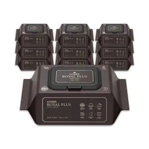 [리벤스] 로얄 플러스(75gsm) 도톰한 엠보싱 물티슈 캡형 70매 x 10팩