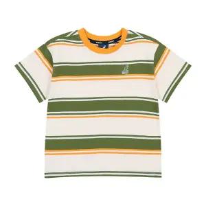 [캉골키즈](센텀시티점)멀티 스트라이프 숏 슬리브 티셔츠 RB 0101 카키(ARBCRT01010KH)