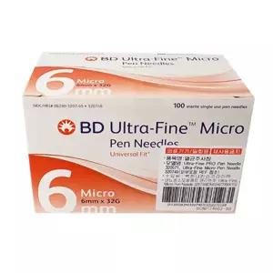 BD 울트라파인 마이크로 인슐린 펜니들 32G x 6mm 멸균 주사침 주사기 바늘 당뇨