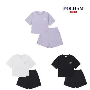 [폴햄키즈]여아)쿨텐션 크롭반팔티 3.5부 반바지세트_CC