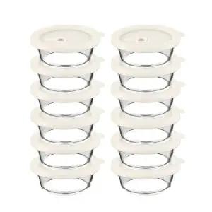 내열오븐유리 촉촉한 즉석한끼용기(원형 400mlx6p)-2개 밥용기 유리용기 냉동밥보관 찜기 반찬통