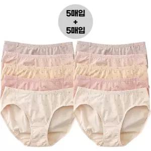 BYC 여성 면스판팬티 삼각 팬티 미디 여학생 요일팬티 10매 세트