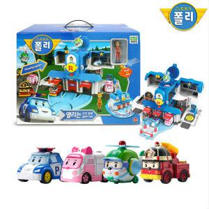 로보카폴리 열리는구조본부 주차타워 기본4종 아기 아동 자동차 장난감 선물세트