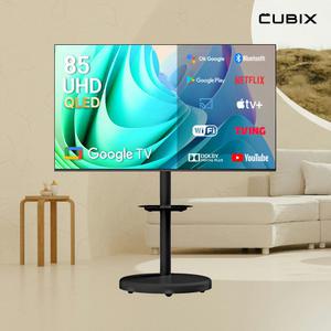 무빙큐빅스 스마트 4K UHD QLED 85인치 삼탠바이미 블랙에디션 스탠딩 이동식 TV 삼텐바이미 중소바이미