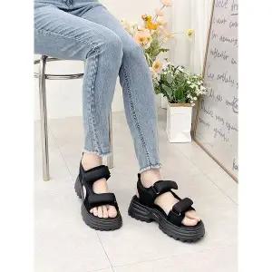 [하프클럽/]벨크스트랩 플랫폼 통굽샌들 5cm