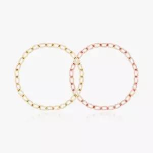 14K 타이니 Oval 체인 금 반지