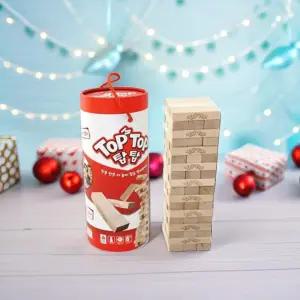 코리아보드게임즈 탑탑 블록쌓기 나무 블럭 빼기 뽑기 보드게임 원목 장난감 어린이 가족