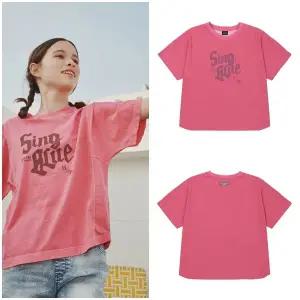 [대구백화점] [블루테일]레드 절개 오버핏 반팔 티셔츠(AZC2TS04RD)