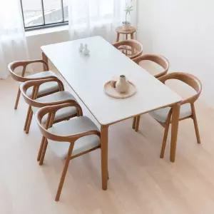 헤닝 브리즈 세라믹식탁 세트 6인용 원목 식탁 1800 의자6