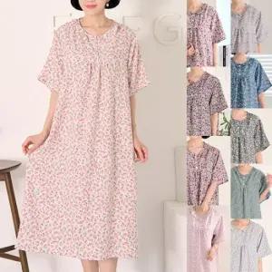 [엄마옷 로즈맘] 누온반팔인견홈웨어원피스