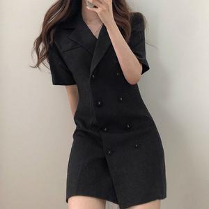 여성여름원피스 반팔 블랙 미니 정장 하객원피스 LS163