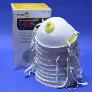 크린탑 안면부여과식 방진마스크1급 C437V 8390538 분진 미스트 흄-배기밸브장착 호흡용이 밀착
