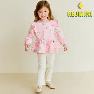 [헤이미니] 체리리본래빗프릴티셔츠상하복