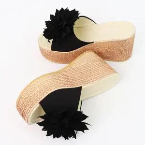 여성 여름 통굽슬리퍼 라탄 밀짚 왕골 웨지힐 샌들 여성슬리퍼 여자슬리퍼 통굽슬리퍼