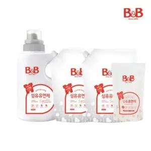 [증정] 비앤비 유아 섬유유연제 베르가못향 1500ml 용기형 1입+리필형 2입+유연제800ml증정