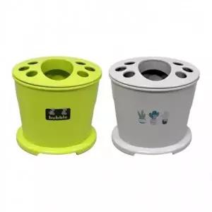 태극 파스텔 칫솔꽂이-T 칫솔통 물빠짐 치약 면도기 수납 거치대 욕실용품