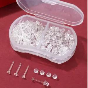 무알러지 데일리 투명 실리콘 귀걸이 세트 피어싱 귀고리 학생 알러지 귀찌 큐빅