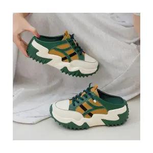 (천연소가죽) 6cm키높이 통굽 패션 밴딩 스니커즈 블로퍼