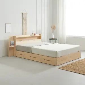 에보니아 엠마 원목 수납 침대 프레임 슈퍼싱글 퀸