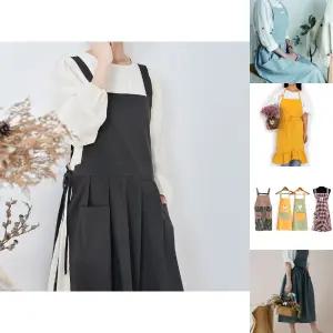 롱앞치마/주방/공방/데일리/꽃집/부엌/예쁜/모던한/작업/쿠킹/베이킹/패션/심플/일상/요리/식당/가정/앞치