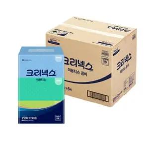 [크리넥스] 크리넥스 갤러리 미용티슈 250매 3개입 x 6팩 1박스