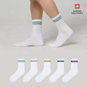 [스위스밀리터리] 남성용 스포츠 양말 쿠션 중목 5켤레