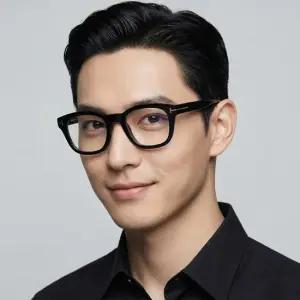 안경테 TF5542B 001 블루라이트차단 사각 블랙 두꺼운 명품 뿔테