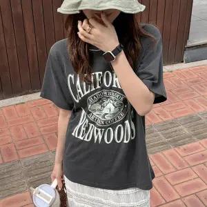 [메이블루]피그먼트 레터링 반팔티